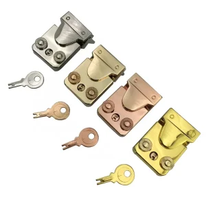 QIFENG Factory Shiny Gold Lock For Wooden Box Fashion Jewelry Box Locks Metal Lock For Gift Box And Metal Lock For Box