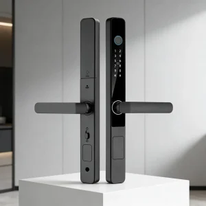 Qleung S608 Waterproof TTlock Tuya Smart Key Digital Locks 85 Mortise Fingerprint Aluminum Electric Frameless Glass Door Lock