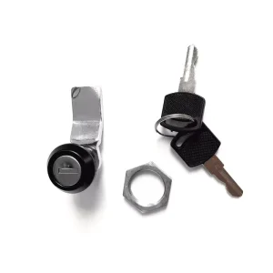 Quarter-Turn Cylindrical Lock for Cabinets, Mailboxes, and Furniture, 2 Keys, Bright Chrome-Plated, ANSI Grade 2