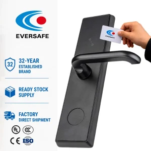 RFID Card Hotel Door Lock Brushed Stainless Steel Smart Lock with 300,000+ Cycles Motor