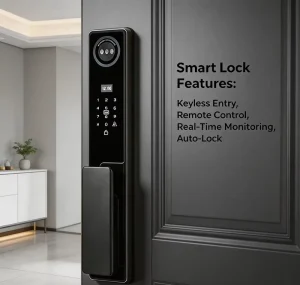 RFID Card WiFi Electronic Fingerprint Keyless Smart Door Lock with Camera Recognition