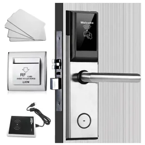 RFID Hotel Door Lock with Key Card Management Software Keyless Entry 13.56MHz Sensor and Area Control