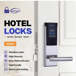 RFID Stainless Steel Anti-Theft Waterproof Hotel Door Lock with Smart Card Access Control for Apartments and Rooms