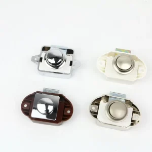 RV Cabinet Push Lock with ABS & Zinc Alloy Bright Chrome Finish High Safety Durable Caravan Door Latch for Motor Home Camper