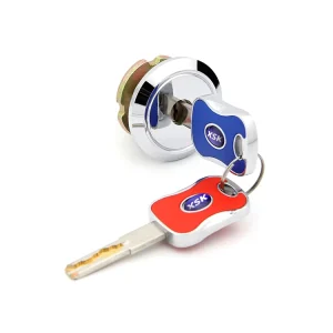 Red and Blue Keyed Furniture Lock