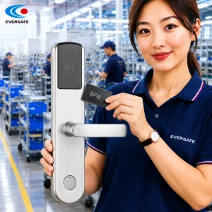 Rfid 13.56Hz Stainless Steel 304 Smart Hotel Door Lock Waterproof IP54 Mechanical Key Override Compatible with Wooden Door