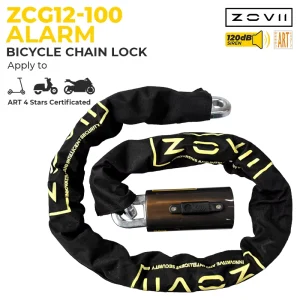 Rust Proof High Security Dirt Bike Alarm Lock Durable Hardened Steel Waterproof Portable Bicycle Chain Lock Anti Drill