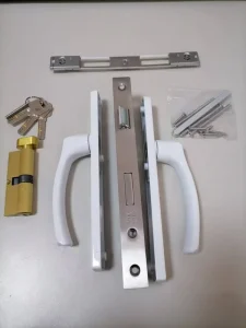 Rust Proof White Door Handle Lock with Lock Body for Balcony Kitchen UPVC Door Factory Supply