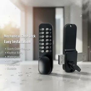 Rust-Resistant Keyless Mechanical Latch Lock for Fence Gates and Wood Doors