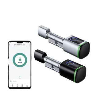 S1F Aluminum Alloy Smart Cylinder Lock with Fingerprint Password and Key Unlock for Wood Door