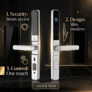 S617-2 Waterproof TTlock Tuya App Smart Door Lock with Password, Fingerprint, Key Card for Sliding Door