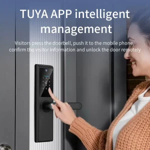 S821MAX Smart Door Lock Built in Cat Eye Camera Tuya Wifi App Fingerprint Password Card Key Unlock Smart Home Security Lock