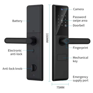 S829 MAX Electronic Visual Door Viewer Lock Tuya App Remote Control Finger Passcode Card Key Multi Access Smart Door Lock