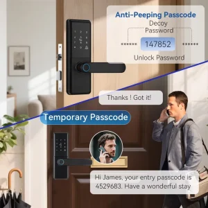 S850 App Smart Door Lock with Fingerprint Password IC Card Mechanical Key for Home Apartment Hotel