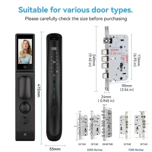 S931MAX Face Recognition Smart Door Lock with Camera, Video Call, Palm and Fingerprint Recognition, Code, Card and Key Access