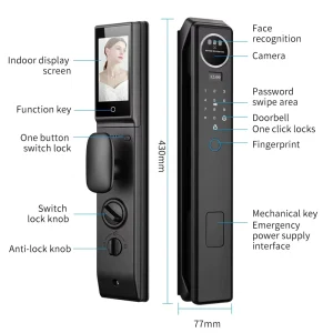 S959MAX Automatic Smart Lock with Built-in Display Active Video Intercom Face Palm Fingerprint Multi-Mode Entry