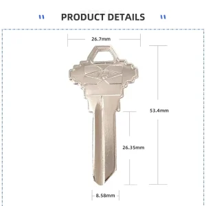 SC1 Brass Key Blanks Uncut Spare Duplicate Key Blanks for Household Door Locks Locksmith Supplies