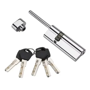 [SX005] Aluminum Shell Brass Core Door Lock Cylinder with Knob 5 Keys 60mm 100mm