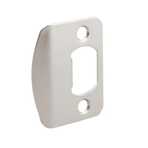 Satin Nickel D-Shape Door Strike Plate with Screws for Doors and Windows
