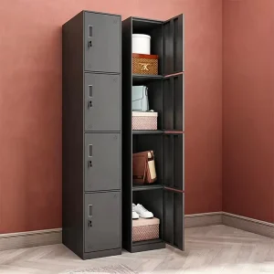 School Student Steel Locker 4 Tier Metal Storage Wardrobe Lockable Employee Staff Cabinet