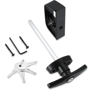 Shed Door Latch T-Handle Lock Kit with 4 Keys