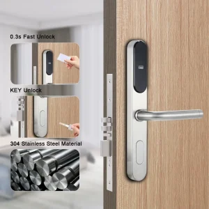 Slim Body Electronic Smart RFID Hotel Magnetic Key Door Lock SDK Memory Card Steel Door Sliding Wood Aluminum Doors App CE