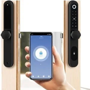 Slim WiFi Smart Door Lock with App and Fingerprint Entry for Aluminum Glass Sliding Doors