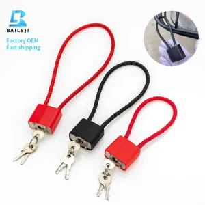 Small Red Cable Padlock with Trigger, Waterproof, Same Key