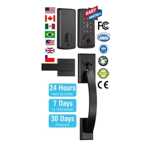 Smart Digital Electric Door Lock Set with Deadbolt Card Password Key for Home Hotels Aluminum Alloy Wooden Doors