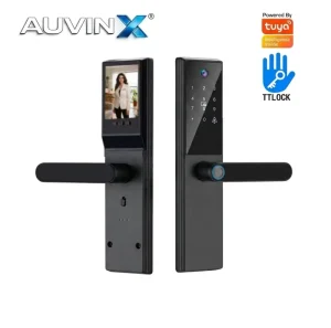 Smart Door Lock Fingerprint Password IC Card with Camera Screen