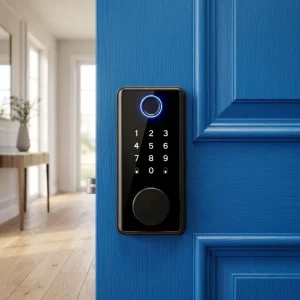 Smart Door Lock Keyless Entry Keypad 2 Keys Automatic Locking for Home Office