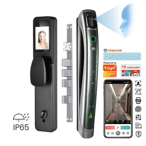 Smart Door Lock WiFi Tuya Remote Video Intercom Fingerprint Camera Two-Way Voice