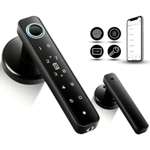 Smart Door Lock with App Remote Unlock, Five Unlocking Methods, Fingerprint, OLED, Wi-Fi, and Password