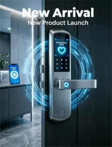 Smart Door Lock with Built-In Doorbell 6-in-1 Unlocking WiFi App Fingerprint Electronic Digital Lock
