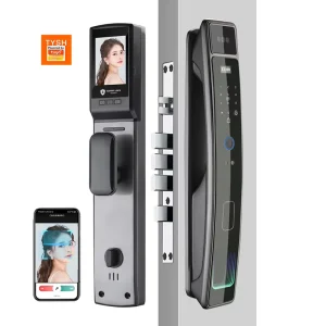 Smart Door Lock with Camera Digital Fingerprint Blue Lock