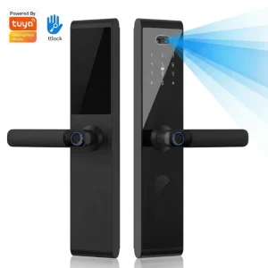 Smart Door Lock with Camera WiFi Digital Fingerprint Recognition Cat Eye Aluminum Door Lock