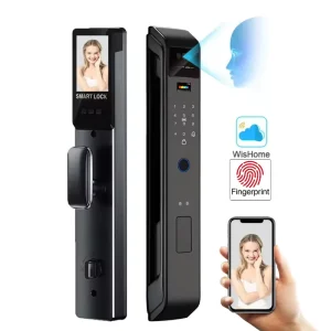 Smart Door Lock with Face Recognition, Fingerprint, Camera, Memory Card and Cloud Storage for Steel Doors
