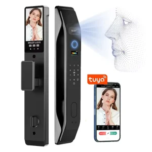 Smart Door Lock with Face Recognition, Password, Card and Key Access for Wood or Aluminum Doors, Memory Card and Cloud Storage