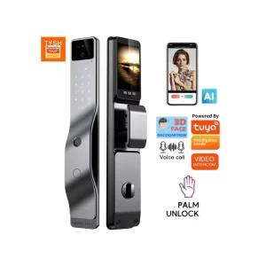 Smart Door Lock with Fingerprint, 3D Face Recognition, Palm Vein Recognition and WiFi App for Home
