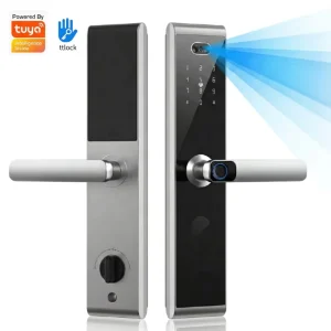 Smart Door Lock with WiFi, Digital Fingerprint and Face Recognition, Aluminum or Steel Door Camera Lock
