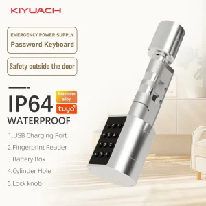 Smart Electronic Door Lock Cylinder with Fingerprint and Password Functionality