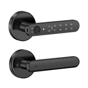 Smart Fingerprint Door Handle with Code Electronic Lock with Touch Keyboard Nine Release Options for Home Office Apartment