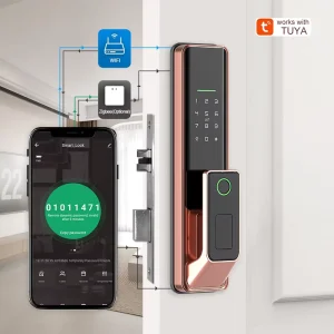 Smart Fingerprint Electronic Door Lock Push Pull 5050 Mortise Aluminum