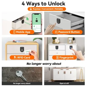 Smart Fingerprint Hidden Electric Large Storage Cabinets Doors Lock Password Finger Print Electronic Invisible Cabinet Lock