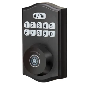 Smart Front Door Set with 2 Lever Handles Electronic Keypad Code Deadbolt Fingerprint Door Lock