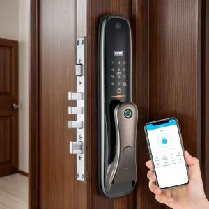 Smart Home Fingerprint Sliding Electronic Door Lock with Camera