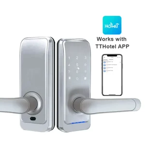 Smart Hotel Door Lock With TTlock Ble APP Control Password Card Access Mechanical Key Electronic Security Hotel Free System