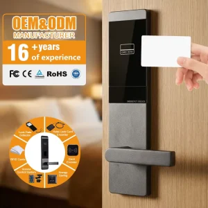 Smart Hotel Lock for Wood Security Door with WiFi Memory Card Password & Card Swipe Unlock