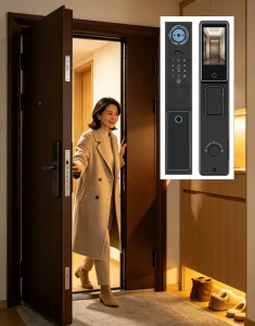 Smart Lock Tuya WiFi Biometric Fingerprint Door Security Keyless Entry Electronic Digital Handle for Home Apartment