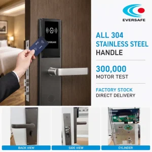 Smart RFID Hotel Door Lock with Key Card Encoder for PMS Integration